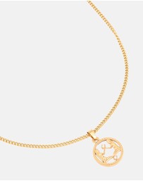 Lovisa - Waterproof Gold Plated Stainless Steel Circle Gemini Zodiac Sign Necklace