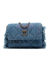 Pre-Loved by Azura Reborn - Pre-Loved Fringe Denim Mood Clutch with Chain