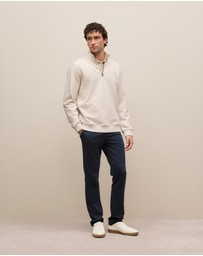 Trenery - Mercerised Cotton Tipped Polo in Fawn