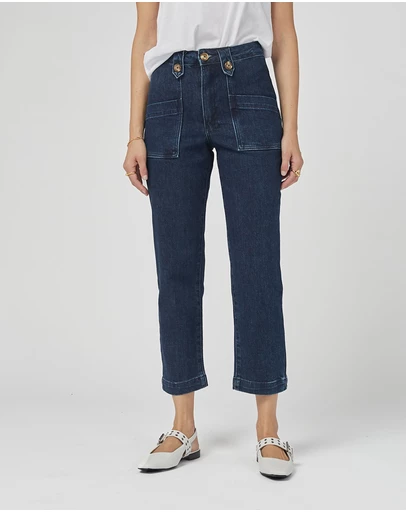 DRICOPER DENIM - Stella Stretch High Waisted Indigo Trousers