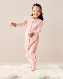 Love to Dream - Sleep Suit 1.5 TOG Stretch Cotton Fleece Moon and Back in Dusty Pink