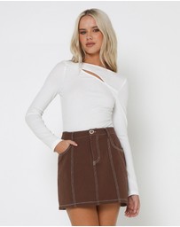 Lost in Lunar  - Poppy Ribbed Top