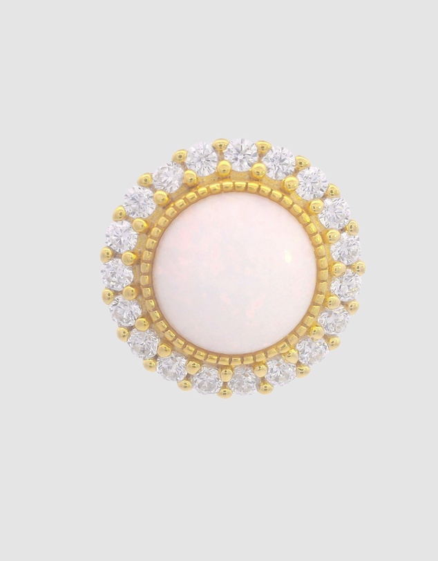 Georgini - Georgini Opal Glow Marrinawi White Created Opal Gold Earrings