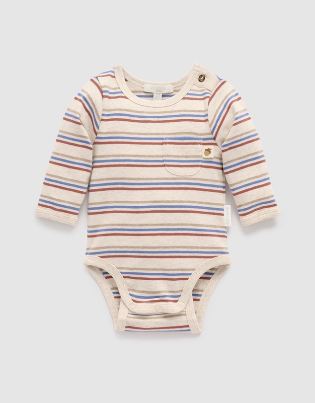 Purebaby - Striped Bodysuit -Kids-Babies