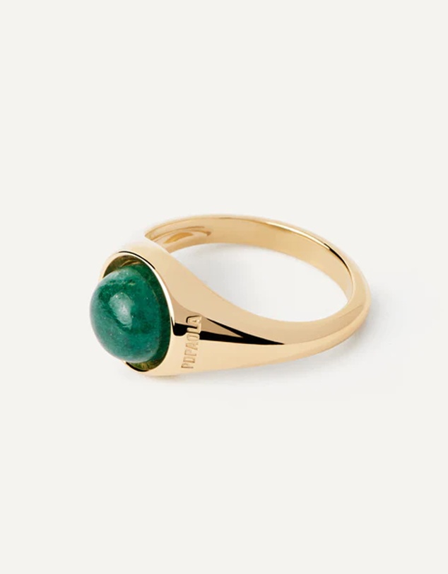 PDPAOLA - Green Aventurine Moon Ring
