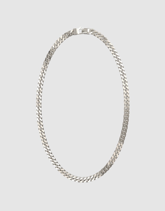 GUESS - GUESS Mens Silver-Tone Curb Chain Necklace