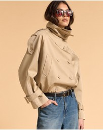 MVN - Funnel Neck Short Trench Coat