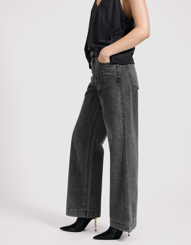 ONE TEASPOON - Jackson Mid Waist Wide Leg Denim Jeans
