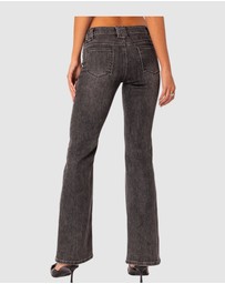 EDIKTED - Tatum Washed Low Rise Flare Jeans