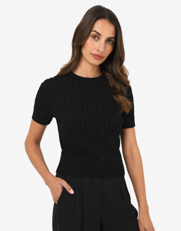 Forcast - Anita Short Sleeve Cable Knit