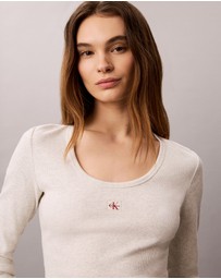 Calvin Klein Jeans - Ribbed Cotton Long Sleeve Top