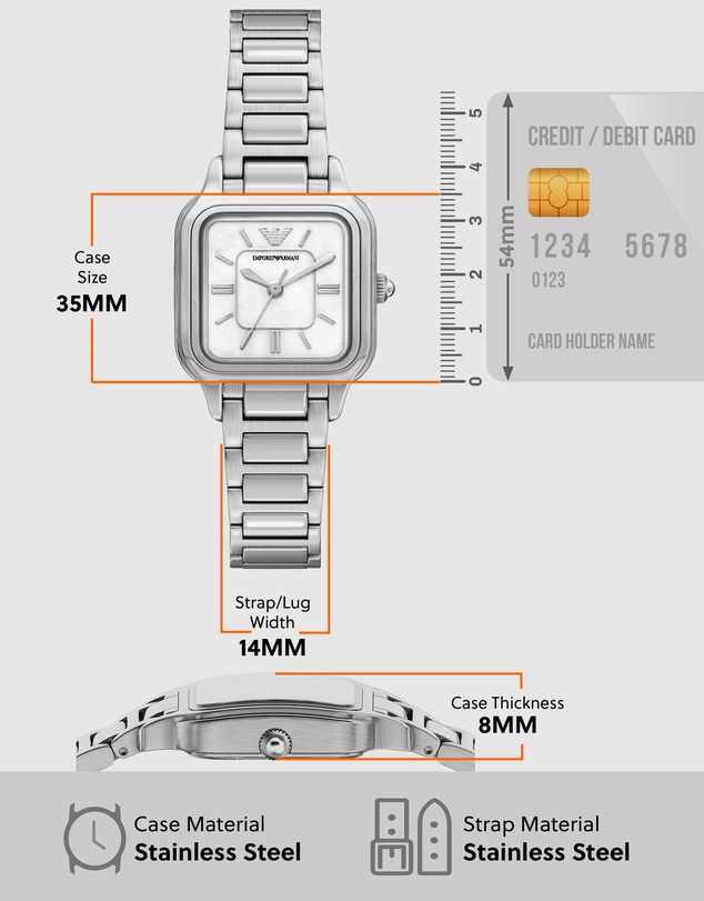 Emporio Armani - Silver Tone Analogue Watch