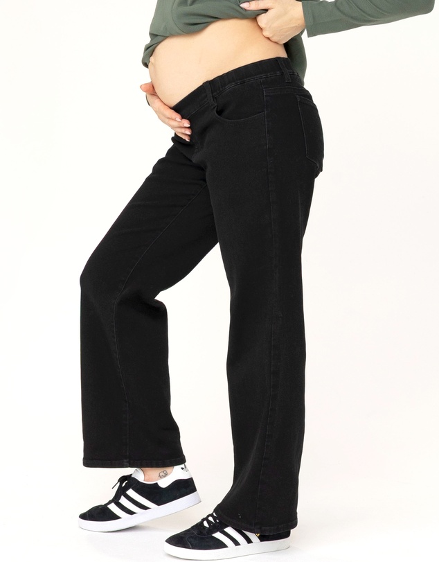 Angel Maternity - Over the Bump Relaxed Maternity Black Denim Jeans