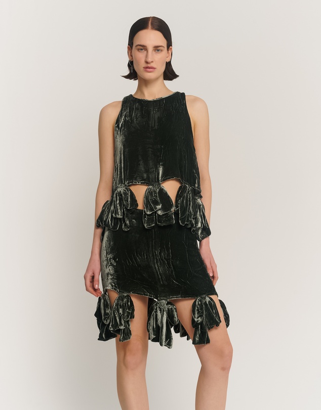 THE TALES - Silk Velvet Party Bow Skirt