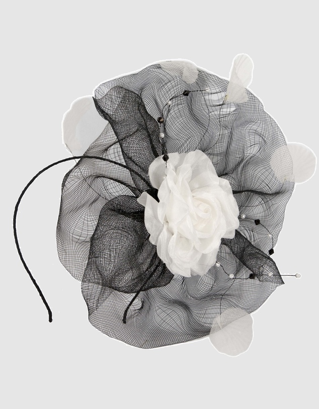 Max Alexander - Black White Racing Fascinator