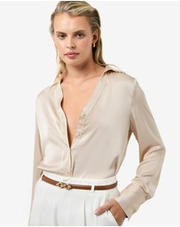Forcast - Lila V-neck Satin Blouse