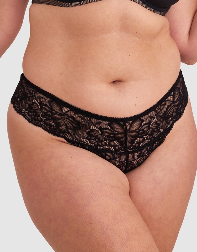 Bras N Things - Romance V String Knicker - Black