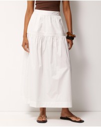 AERE - Pintuck Poplin Midi Skirt