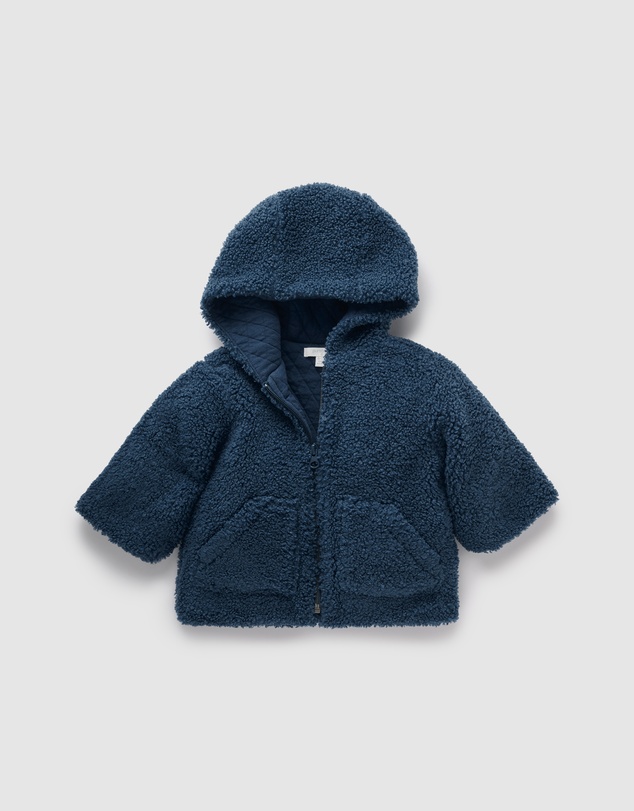 Purebaby - Shearling Hooded Jacket-Kids-Babies