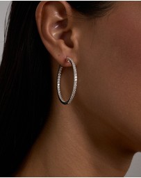Michael Hill - Hoop Earrings with Cubic Zirconia in Sterling Silver