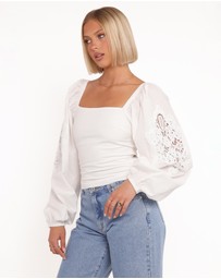 Petal & Pup - Angelica Long Sleeve Top - White