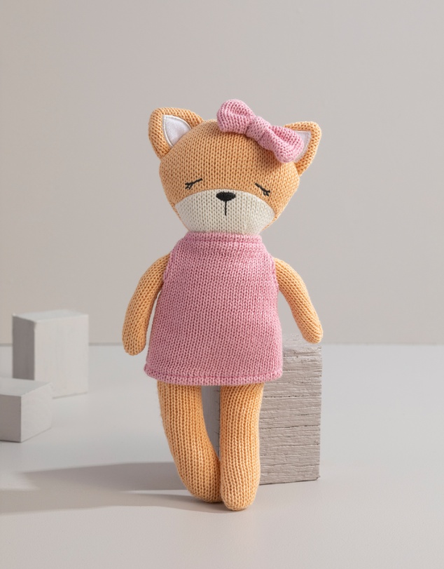 Living Textiles - Knitted Animal Toy- Frankie the Fox