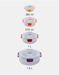 Joseph Joseph - Nest™ Lock 4-piece Round Multi-size Storage Container Set (Multicolour)