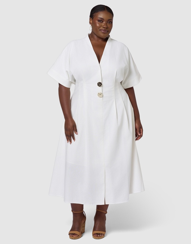 Something 4 Olivia - Blair Linen Midi Dress