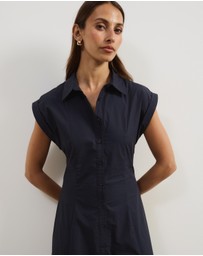Atmos&Here - Clara Cotton Poplin Midi Shirt Dress
