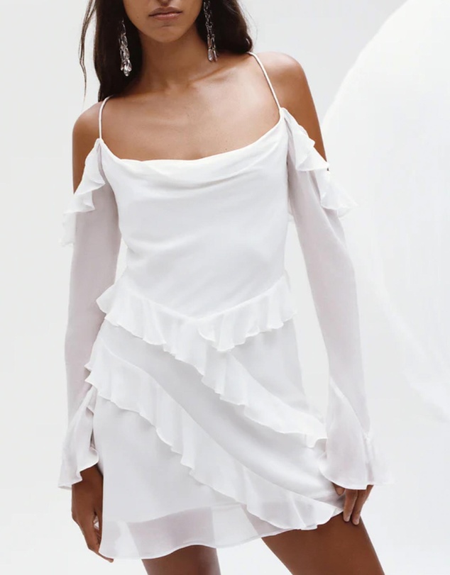 Shona Joy - Lira Long Sleeve Ruffle Mini Dress