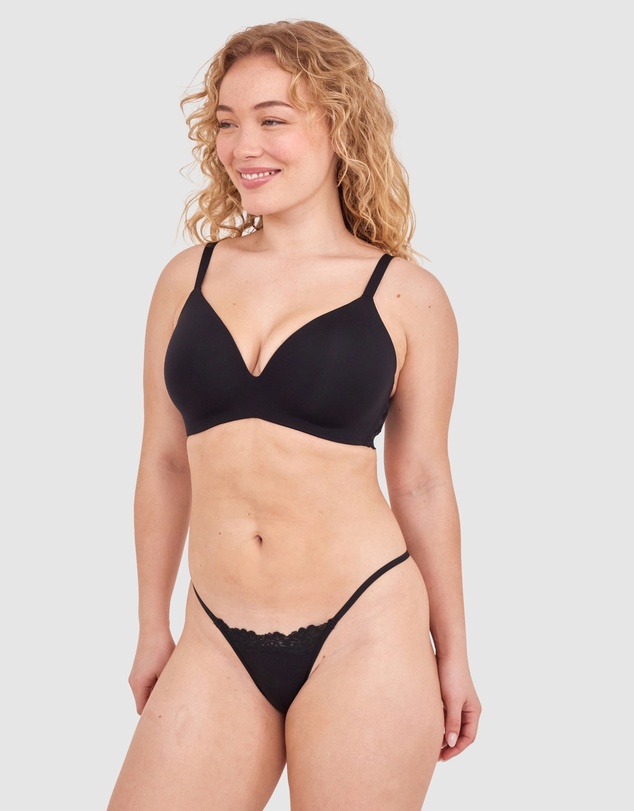 Bras N Things - NKD High Leg String - Black