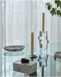 Greg Natale - Pila Crystal Candle Holder Clear