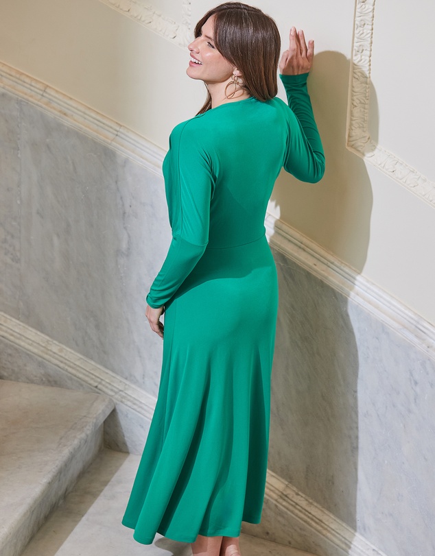 Sosandar - Ruched Detail Wrap Jersey Midi Dress