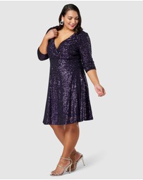 Pink Dusk by Curve Project - Are You Jelly Sequin Dress