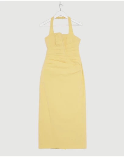 Revibe - Repaired Shona Joy Campbell Draped Halter Maxi Dress - AU 10