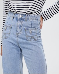 KAJA Clothing - Petite Mom Ula Jeans - Light Blue