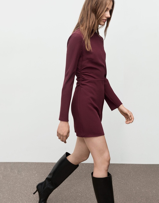 M.N.G - Boat-Neck Ruched Dress
