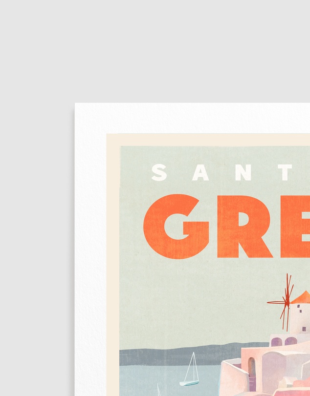 Olive et Oriel - Santorini Greece Vintage Travel by The Whiskey Ginger Art Print
