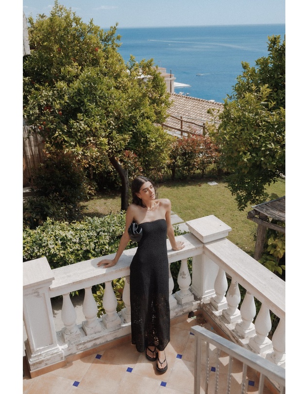 Petal & Pup - Sienna Strapless Maxi Dress - Black Lace