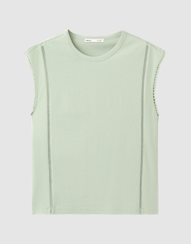 M.N.G - Embroidered Cutwork Cotton T-Shirt