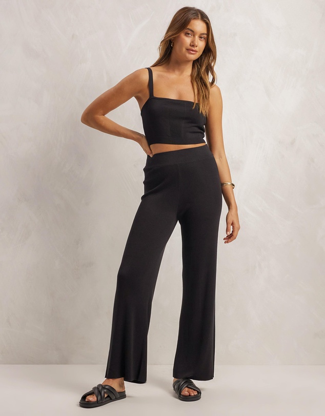 AERE - Pointelle Detail Knit Top