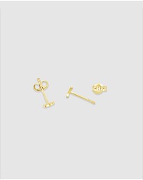 Ichu - Mini Moon Earrings Gold