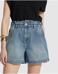 Decjuba - Tatiana Paperbag Denim Shorts