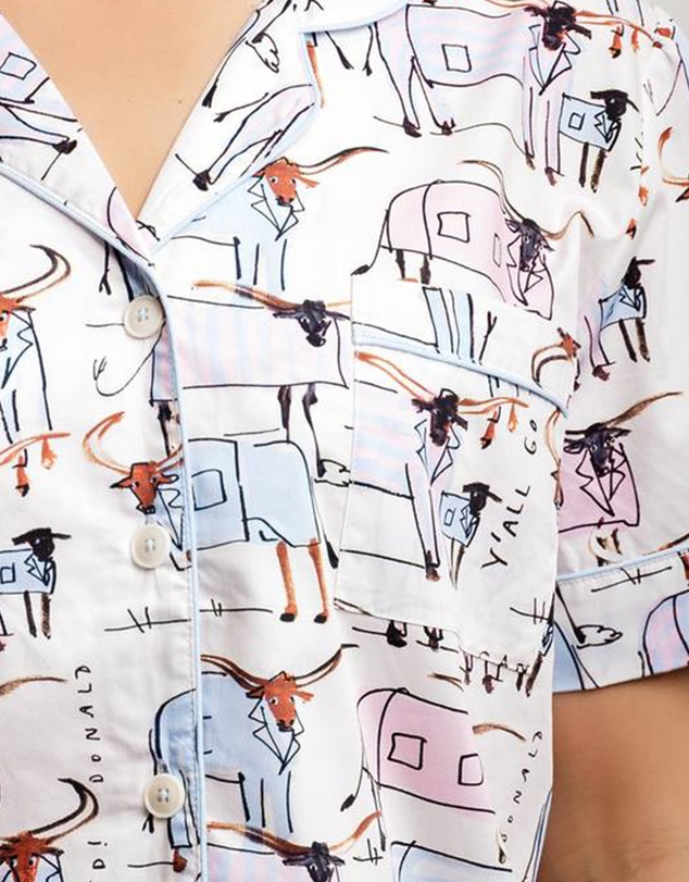 Sant And Abel - Women's Drawbertson Longhorns Short PJ Set