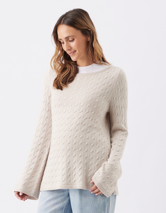 Ripe Maternity - Carla Cable Nursing Knit