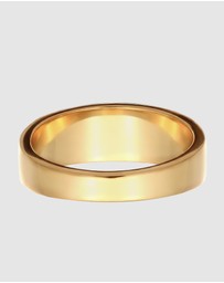 Kuzzoi - ICONIC EXCLUSIVE - Ring Men Enamel Sleek Design 925 Sterling Silver Gold-Plated