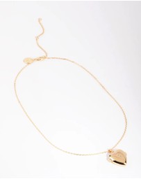 Lovisa - Gold Plated Heart Locket Necklace with Cubic Zirconia