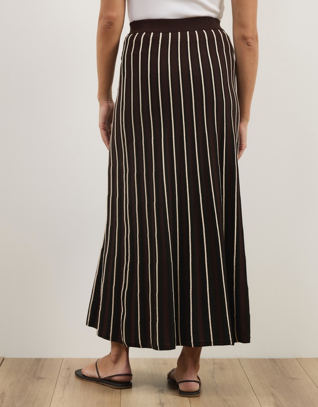 Atmos&Here - Mary Knitted Stripe Midi Skirt