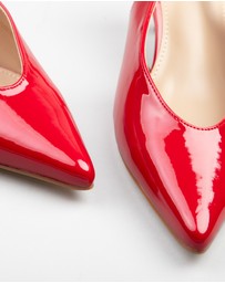 RAID - Tristen slingback kitten heeled shoes in Red