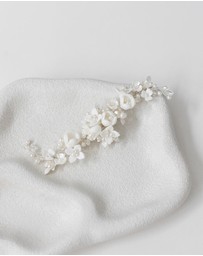 The White Collection - Caroline - Pearl Detail Silver Bridal Hair Piece